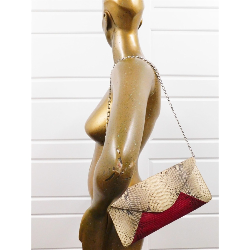 Eileen Kramer Genuine Python Red Lizard Reptile C… - image 3